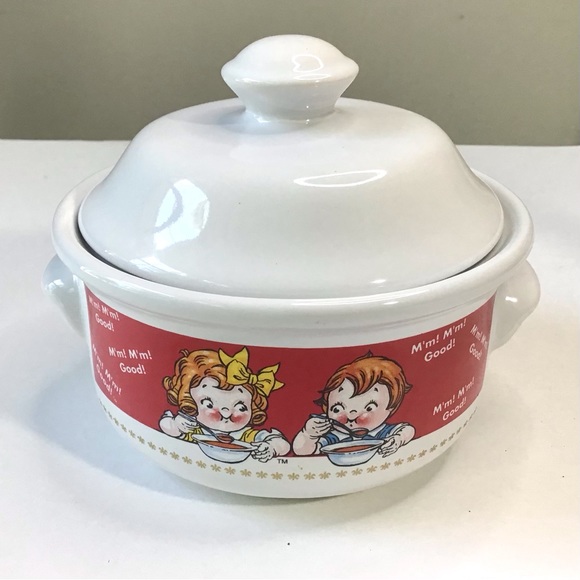1998 Campbells Soup Bowl with Lid & Handles Collectible Houston Harvest Vintage - Picture 1 of 7